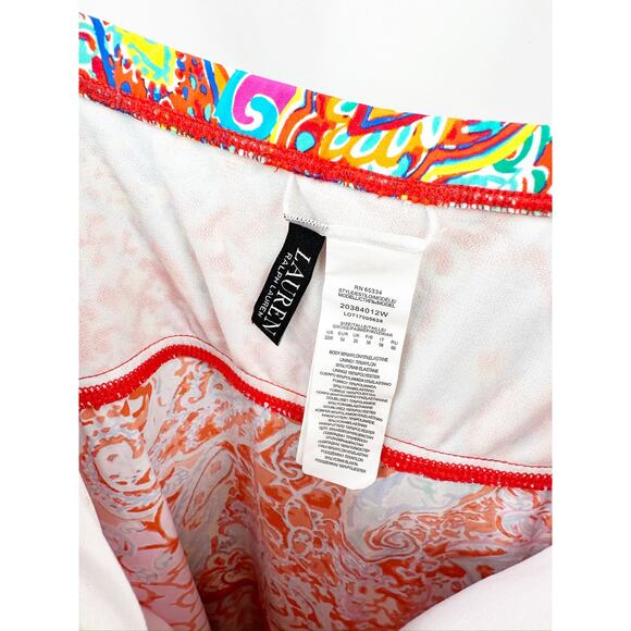 Lauren Ralph Lauren Plus Size Twisted Shirred Skirted Paisley Swimsuit 22W NWT - Picture 7 of 8